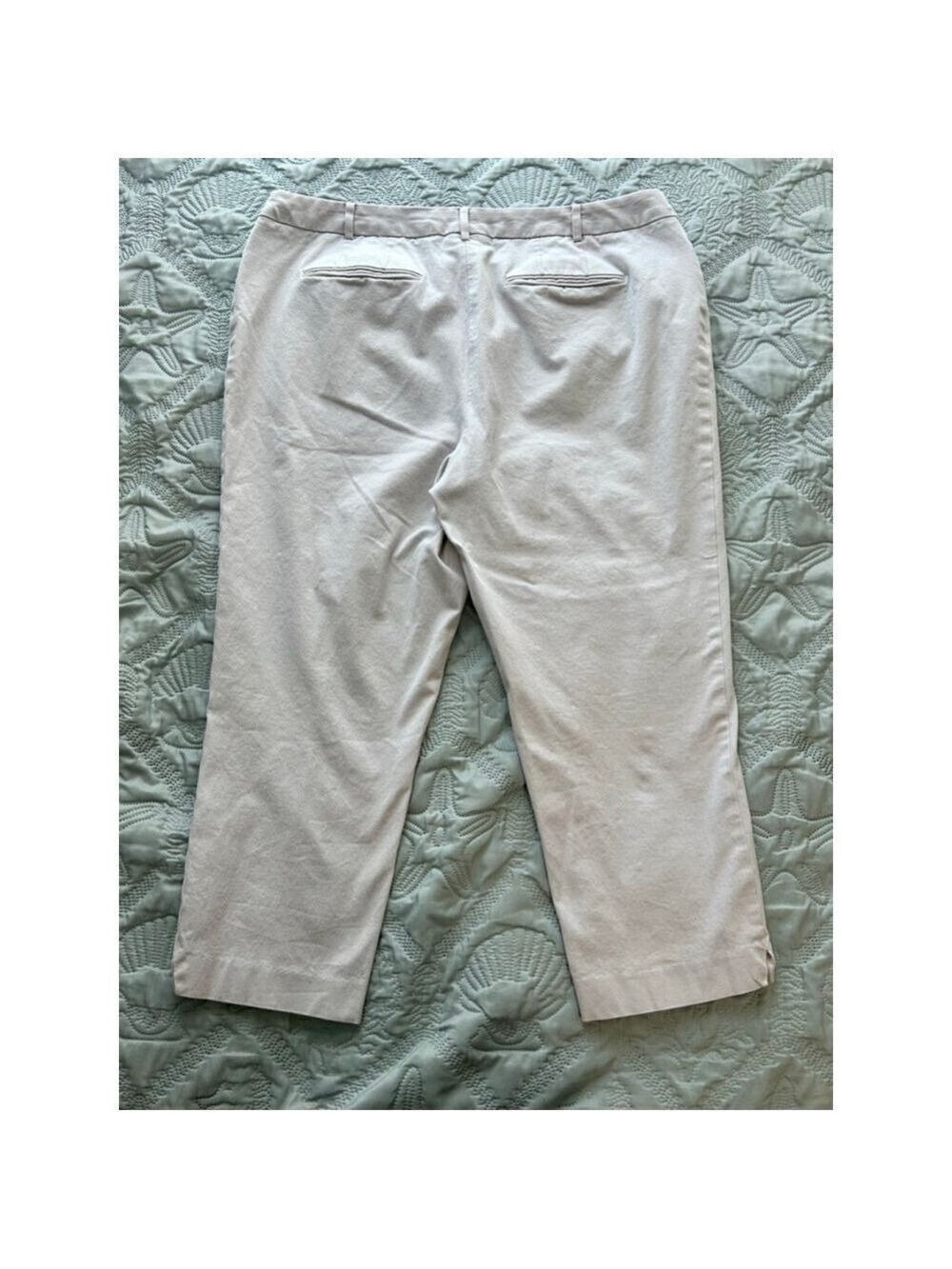 Lane Bryant Light Gray Capri Pants Plus Size 18 Slim Polished Crop - Picture 7 of 13